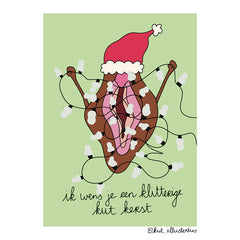 Ik wens je een klitterige kut kerst- A6 Postkaart