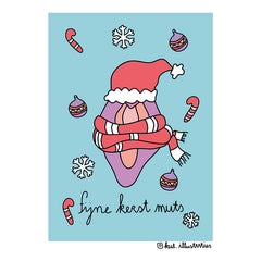 Fijne Kerst Muts - A6 Postkaart