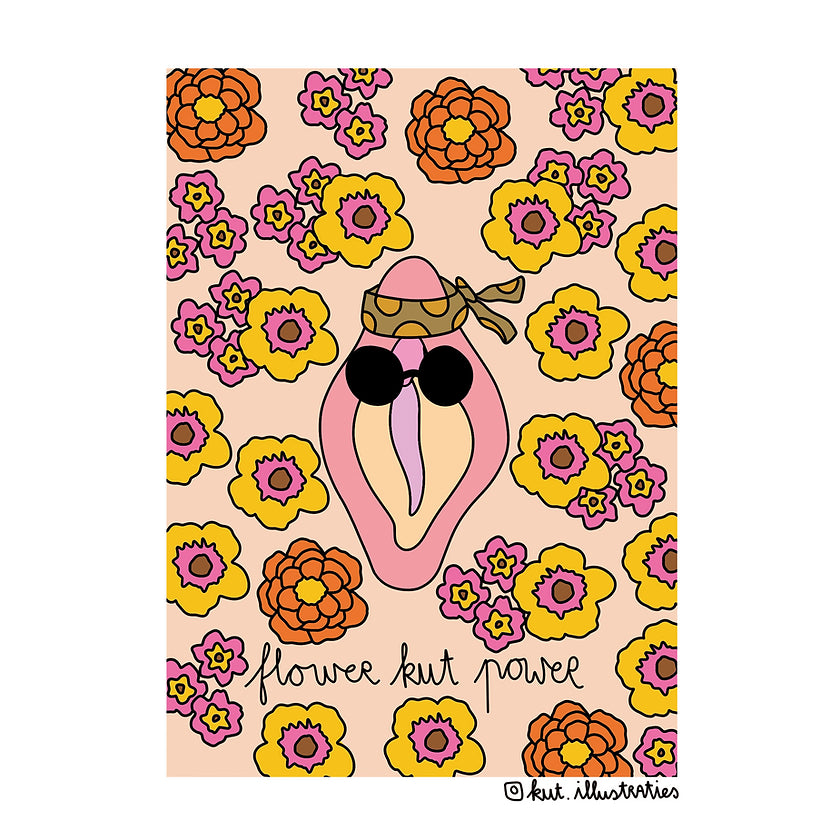 Flower Kut Power - A6 Postkaart