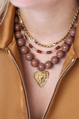Label Kiki - Chestnut necklace gold