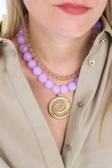 Label Kiki - Soft plum necklace gold