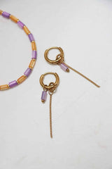 Label Kiki - Chain violet hoop gold