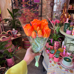 Bosje kunst tulpen - oranje