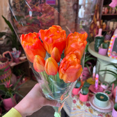 Bosje kunst tulpen - oranje