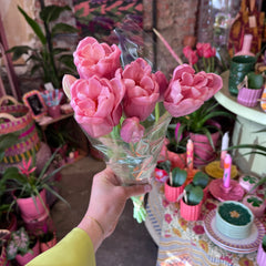 Bosje kunst tulpen - roze