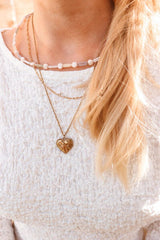 Label Kiki - Double white necklace gold