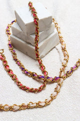 Label Kiki - Summer knot pink necklace gold