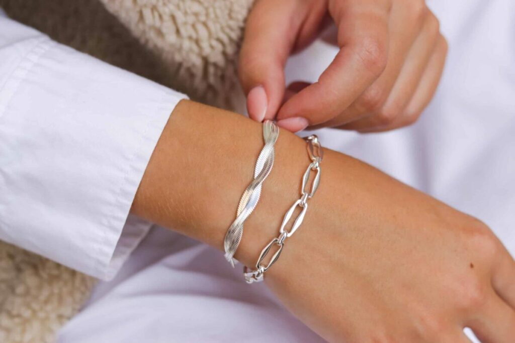 Label Kiki - Braided snake bracelet silver