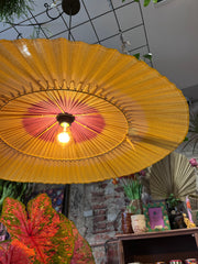 Hanglamp gestreept, paars/beige/groen