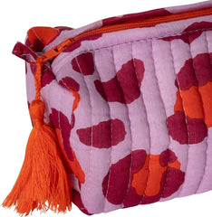 Make-up tasje Luipaard, violet/rood