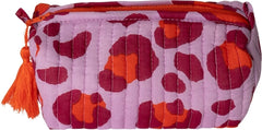 Make-up tasje Luipaard, violet/rood