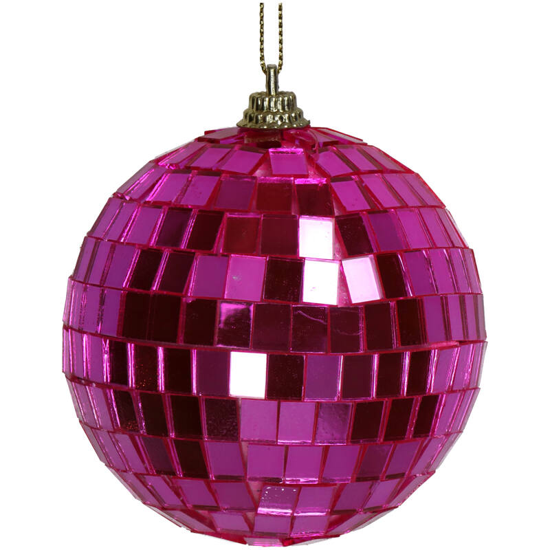 Ornament Disco Ball Roze 8cm