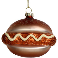 Ornament Kroket Sandwich Glas Bruin 8.5cm