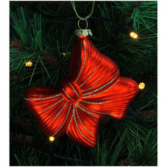 Ornament Strik Glas Rood 8,5cm