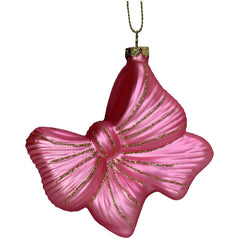 Ornament Strik Glas Roze 8,5cm