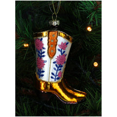 Ornament Cowboy Bloem Laars Glas Multi 10,5cm