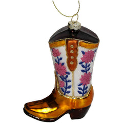 Ornament Cowboy Bloem Laars Glas Multi 10,5cm