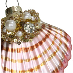 Ornament Schelp Glas Champagne