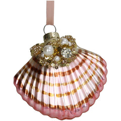 Ornament Schelp Glas Champagne