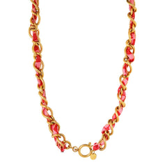 Label Kiki - Summer knot pink necklace gold