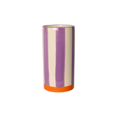 Vaas Strepen Paars/Oranje 20xø10 cm