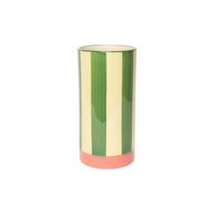 Vaas Strepen Groen/Roze 20xø10 cm