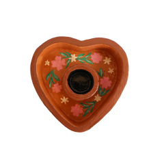 Kaarsenhouder Hart met Bloemen