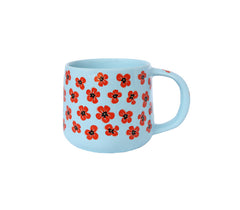 Mok met Klaprozen - Blauw