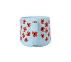 Mok met Klaprozen - Blauw