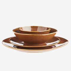 STONEWARE LUNCH PLATE, cinnamon