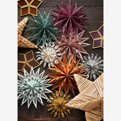 Hanging paper snowflakes