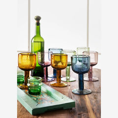 COLOURED WINE GLASS - Green