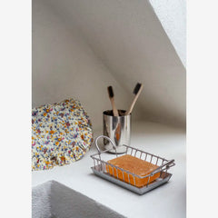 PRINTED COTTON POUCH - CRÉME