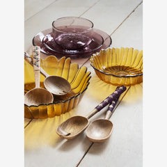 WOODEN SALAD SET W/ BAMBOO