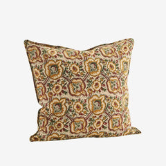 Printed cushion cover Beige, tomato, hemp, green