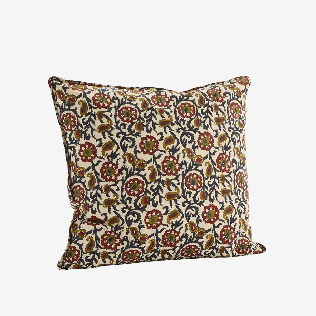 Printed cushion cover Sand, grey, tomato, mustard