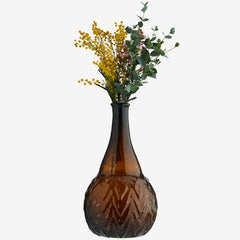 Recycled glass vase brown 19cm