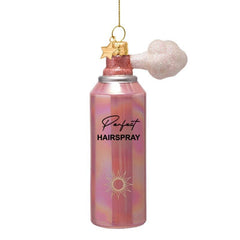 Ornament glass pink oil hairspray H12cm