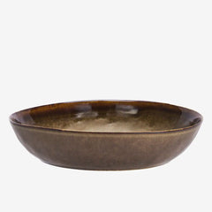 STONEWARE SERVING BOWL - Brown