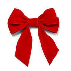 Fluwelen strik met clip rood 20cm
