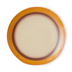 70s ceramics: dinner plates coconut, set of 2