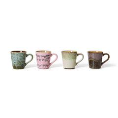 PRE-ORDER 70s ceramics: espresso mugs brutalism, set of 4