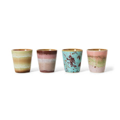 70s ceramics: ristretto mugs futurism, (set of 4)