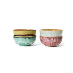 PRE-ORDER 70s ceramics: XS bowls modernist, set of 4