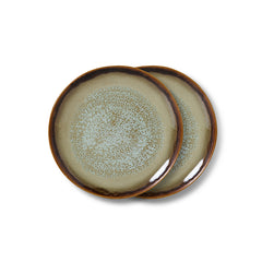 PRE-ORDER 70s ceramics: dessert plates contrast, set of 2
