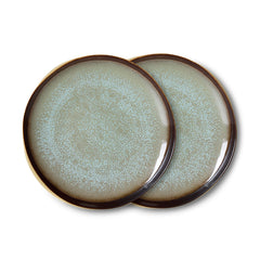 70s ceramics: side plate contrast, set of 2