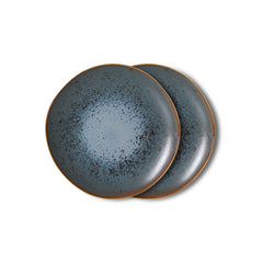 70s ceramics: dessert plate mineral, set of 2