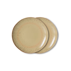 70s ceramics: dessert plate grit, set of 2