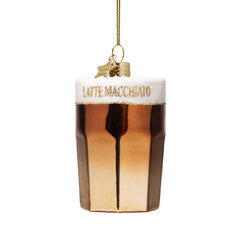 Ornament glass latte macchiato H11cm