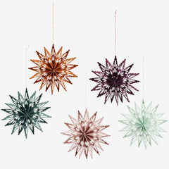 Hanging paper snowflakes